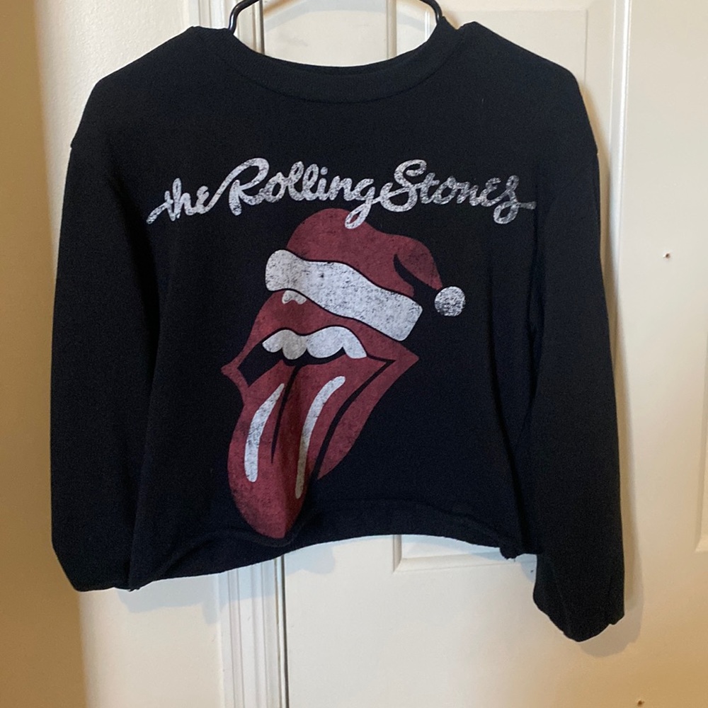 Crop top long sleeve Christmas rolling stone